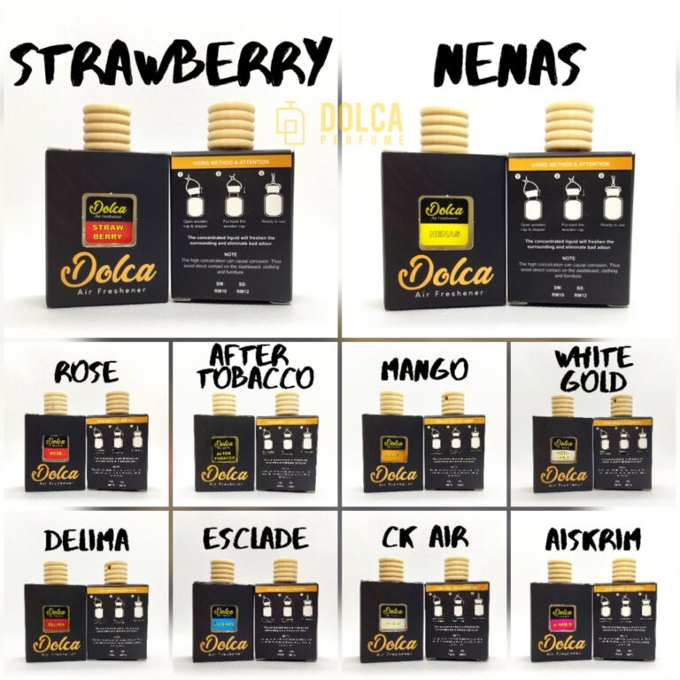 100% Pati Car Perfume Dolca 10ml Pewangi Kereta Air Freshener Berkualiti Murah Minyak Wangi Perfum Fresheners hanya RM5.00 di Shopee