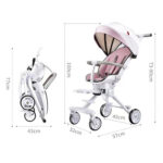 2Way Stroller Baby Foldable 4 Wheels Magic Stroller Two Way Easy Foldable Ultralight Weight hanya RM75.80 di Shopee