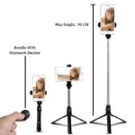 3in1 Monopod Tripod Selfie Stick Stand Q07 XT-10 w LED Light Wireless Tripod Bluetooth Mobile Phone Stand Holder 手机直播支架 hanya RM4.90 di Shopee