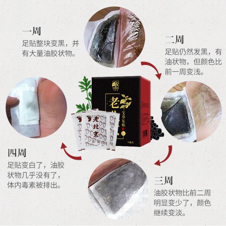 50Pcs Lao Bei Jing Detox Herbal Foot Patch 新正宗老北京艾草灸足贴 护理养生艾草去湿睡眠足贴 hanya RM4.99 di Shopee