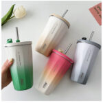 600ml Tyeso Gradient Coffee Mug Vacuum Insulated Bottle Tumbler with Straw Stainless Steel hanya RM33.90 di Shopee