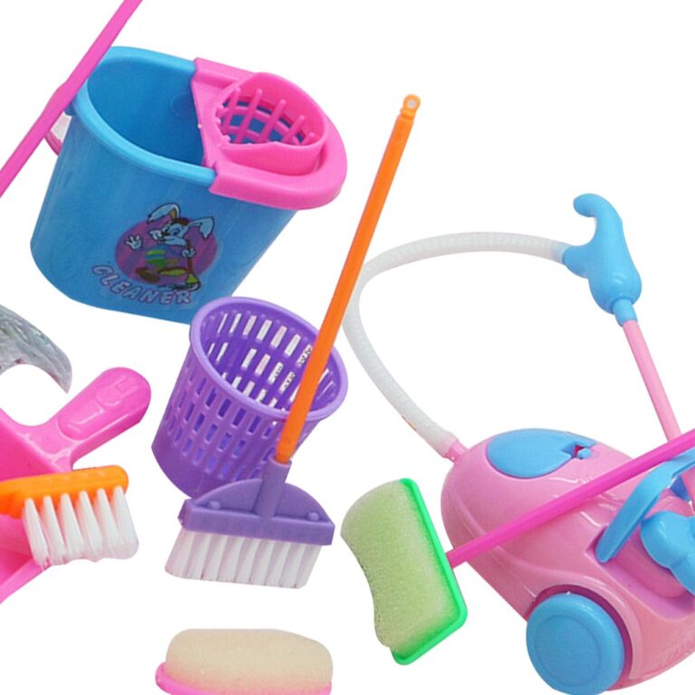 9pcs/set Mini Pretend Play Mop Broom Toys Cute