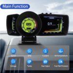 A600 OBD2 Meter Gauge Meter Car GPS Alarm Speed Head-Up LCD display Water temp RPM Turbo Boost HUD engine status hanya RM183.80 di Shopee