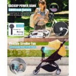 Amgras Stroller Baby Portable Mini Fan Rechargeable 9 Leds/Ultra Quiet/Flexible Tripod/55 Hours (6000mAh) hanya RM66.53 di Shopee