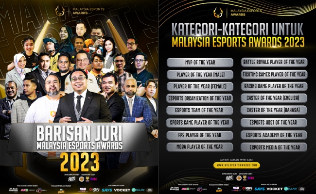 Anugerah E-Sukan Malaysia 2023: 22 Orang Juri Membuat Keputusan untuk 16 Kategori