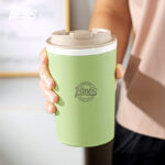 BINCOO Coffee Thermos Cup with Ceramic Liner and Accompanying Straw Tea Cup for Office and Outdoor Travel 400ML hanya RM42.09 di Shopee