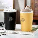 BINCOO Coffee Thermos Cup with Ceramic Liner and Accompanying Straw Tea Cup for Office and Outdoor Travel 400ML hanya RM42.09 di Shopee