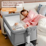 Baby Cot Bed baby side bed Folding baby bed portable crib katil bayi boleh lipat katil baby full set craddle 婴儿床 嬰兒床 搖籃床 hanya RM117.98 di Shopee