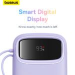 Baseus Power Bank 20000mAh PD 22.5W 20W Fast Charging Powerbank Built in Dual-Cable Portable Charger Digital Display For Phone hanya RM99.90 di Shopee