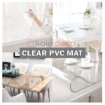 Custom   PVC Table Mat Water Proof transparent table cloth Alas Meja lutsinar Makan Alas Meja Plastik Coffee Table hanya RM1.00 di Shopee