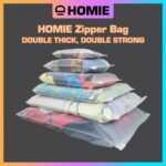 HOMIE Double Matte Zip Lock Bag Plastic Zip Bag Zipper Bag Packaging Bag Travel Clothes Organizer Storage hanya RM0.10 di Shopee