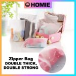 HOMIE Double Matte Zip Lock Bag Plastic Zip Bag Zipper Bag Packaging Bag Travel Clothes Organizer Storage hanya RM0.10 di Shopee