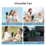 JISULIFE Stroller Fan 4000mAh baby fan USB rechargeable 4-speed wind speed 360° direction rotatable hanya RM79.00 di Shopee