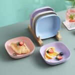 KUCHE Square Plate Tableware Plate Flavor Plate Dishes Wheat Straw Plate Fruit Dried Fruit hanya RM0.45 di Shopee