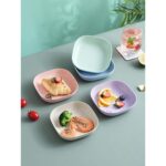 KUCHE Square Plate Tableware Plate Flavor Plate Dishes Wheat Straw Plate Fruit Dried Fruit hanya RM0.45 di Shopee