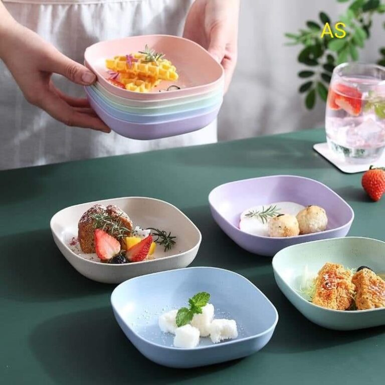 KUCHE Square Plate Tableware Plate Flavor Plate Dishes Wheat Straw Plate Fruit Dried Fruit hanya RM0.45 di Shopee