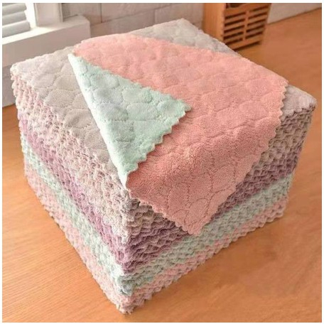 Kitchen Towel Microfiber Kain Lap Super Absorbent Kitchen Rag Cleaning Rag Kain Dapur Table Oil Free Dishcloth 纤维厨房布 hanya RM0.23 di Shopee