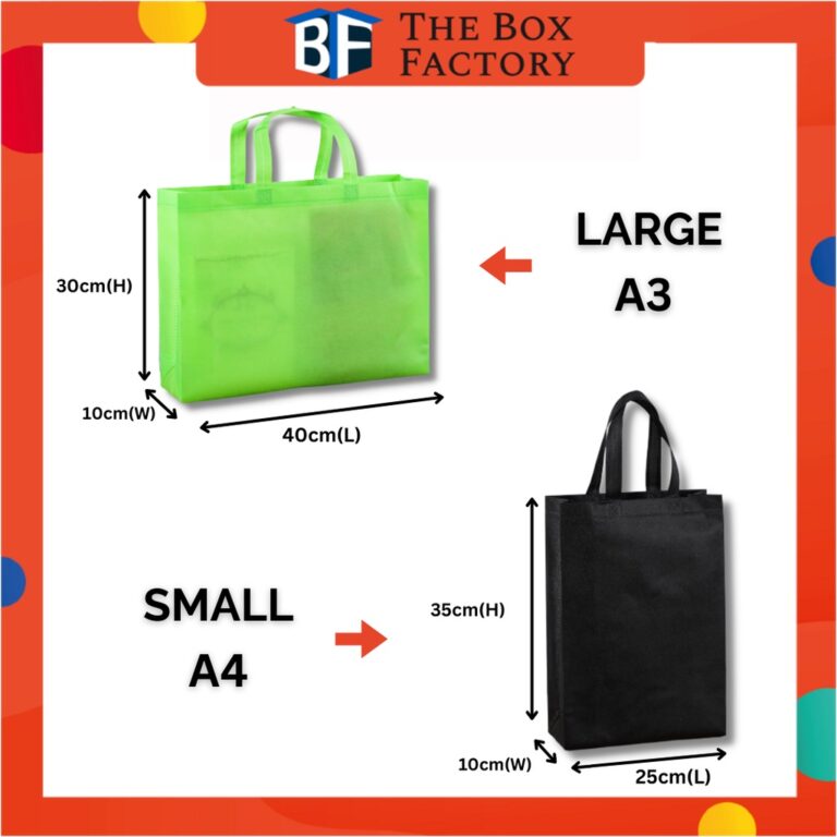 LOWEST PRICE  A4 A3 Non Woven Bag ❤️Tote Bag / Shopping Woven Bag / Gift Bag / Doorgift Bag / Go Green bag / Eco Bag hanya RM0.47 di Shopee