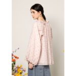 Lubna - Textured Chiffon Peasant Top hanya RM93.10 di Shopee