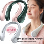 Mini Neck Fan Bladeless Cooling USB Rechargeable 3 Wind Speed Sports Fans Ventilator Cooling kipas leher kipas mini 挂脖风扇 hanya RM7.99 di Shopee