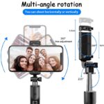 Mini Selfie Stick Tripod Bluetooth Monopod Extendable Phone Tripod with Wireless Remote Shutter Compatible with LED hanya RM5.50 di Shopee