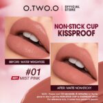 O.TWO.O Lip Gloss Matte Long Lasting 24H Waterproof Transferproof Non-stick Lightweight Kissproof Liquid Lipstick Matte Lip Tint  8 Shades Lip Makeup hanya RM17.59 di Shopee