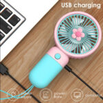 Portable Hand Table Mini Clip Fan USB Charge Battery Desk Cooling Small Kipas YM88146B hanya RM3.80 di Shopee