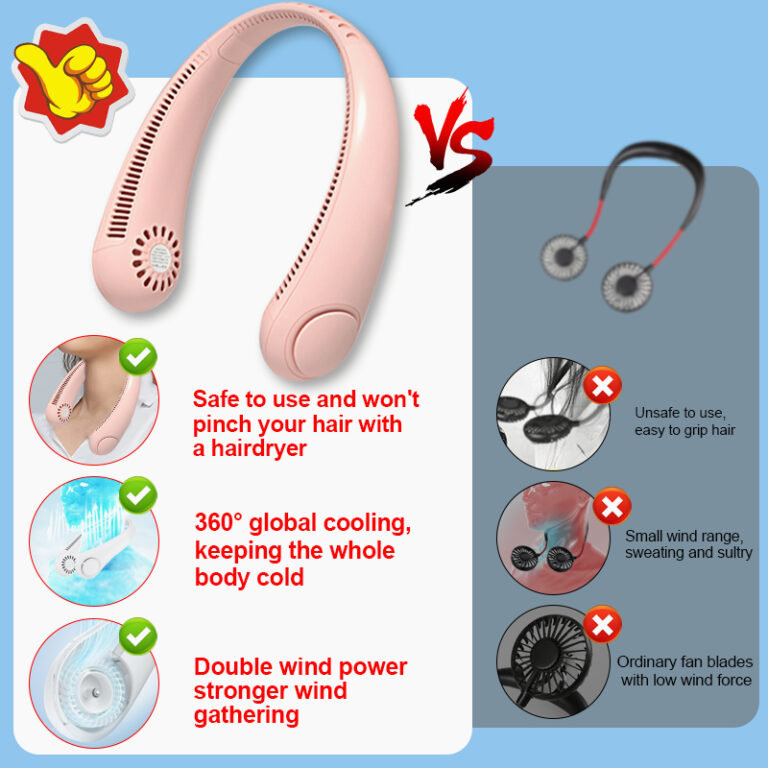 Portable Neck Fan Bladeless Cooling Kipas USB Fan Mini Mute Sport Fans Rechargeable 360 Degree 3 Wind Speeds Fan 挂脖風扇 hanya RM2.90 di Shopee