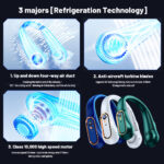 Portable Neck Fan Mini Cooling Fan Rechargeable Neck Fan Portable Cooling Fan With 7000Mah Suitable For Adults/Kids hanya RM20.90 di Shopee