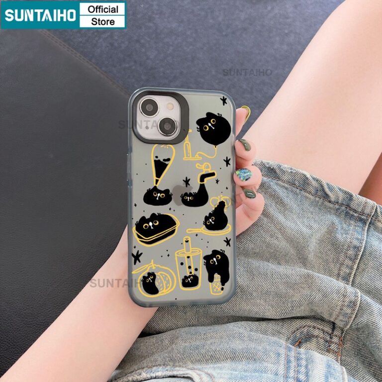 Suntaiho Funny Unique Cute Fluid Cat Pattern Frosted Phone Casing For Iphone 11 12 13 14 15 Pro Max IP 7 8 Plus Iphon X XS XR XsMax TPU Transparent Soft Case Premium Shockproof Back Cover hanya RM2.75 di Shopee