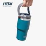 TYESO TS-8826/TS-8827/TS-8828/ 600ml/750ml/900ml Vacuum Insulated Tumbler Keep Cold And Hot With Handle Multipurpose With Straw Carrying Handle Botol hanya RM86.79 di Shopee