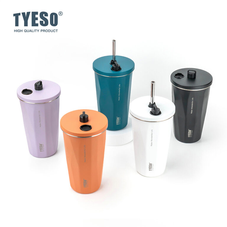 TYESO TS-8848A  600ml Vacuum Insulated Tumbler Keep Cold And Hot With Straw Botol mug water bottle Thermos hanya RM86.79 di Shopee