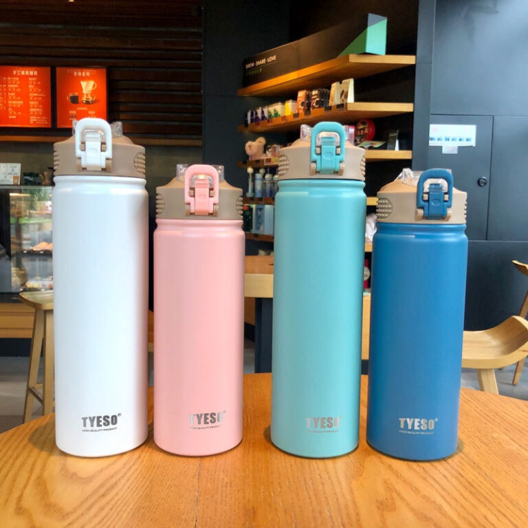 Tyeso Vacuum Insulated Bottle Tumbler With Straw Portable Stainless Steel Sport Water Bottle 530ml | 750ml hanya RM5.00 di Shopee