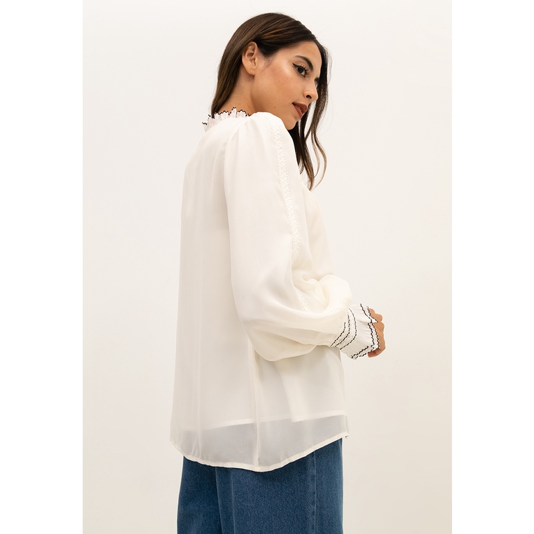 Zalia - Blouson Sleeve Flare Top hanya RM126.40 di Shopee