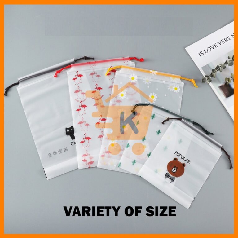 【K-Home】Cute Animal Design Waterproof Storage Bag Frosted Clothes Shoe Storage OPP Drawstring Organizer Door Gift hanya RM0.16 di Shopee