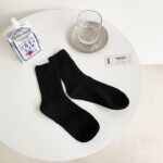 【READY STOCK】Women's Solid Color Tube Cotton Sock 1 Pair Students Casual Pile Stockings Crew Socks Stoking Muslimah女袜子 hanya RM0.99 di Shopee