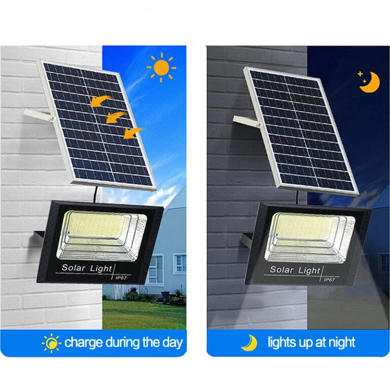 【Ready Stock】Solar Light 600w+600w lampu raya solarSolar Spotlight