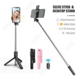 【Ready Stock】Wireless Bluetooth Selfie Stick Phone Holder Live Phone Stand Remote Control Self-timer Rod with Fill Light Tripod Monopod 360° Rotation Portable Extendable Selfie Stick hanya RM10.89 di Shopee