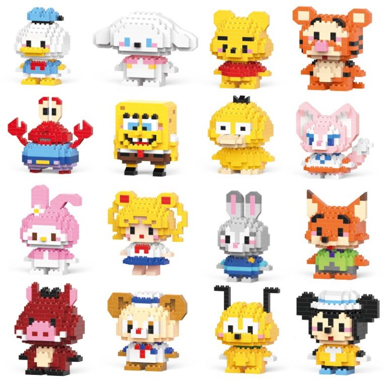 【original box】Mini Cartoon Building Block Doll Desktop Decoration